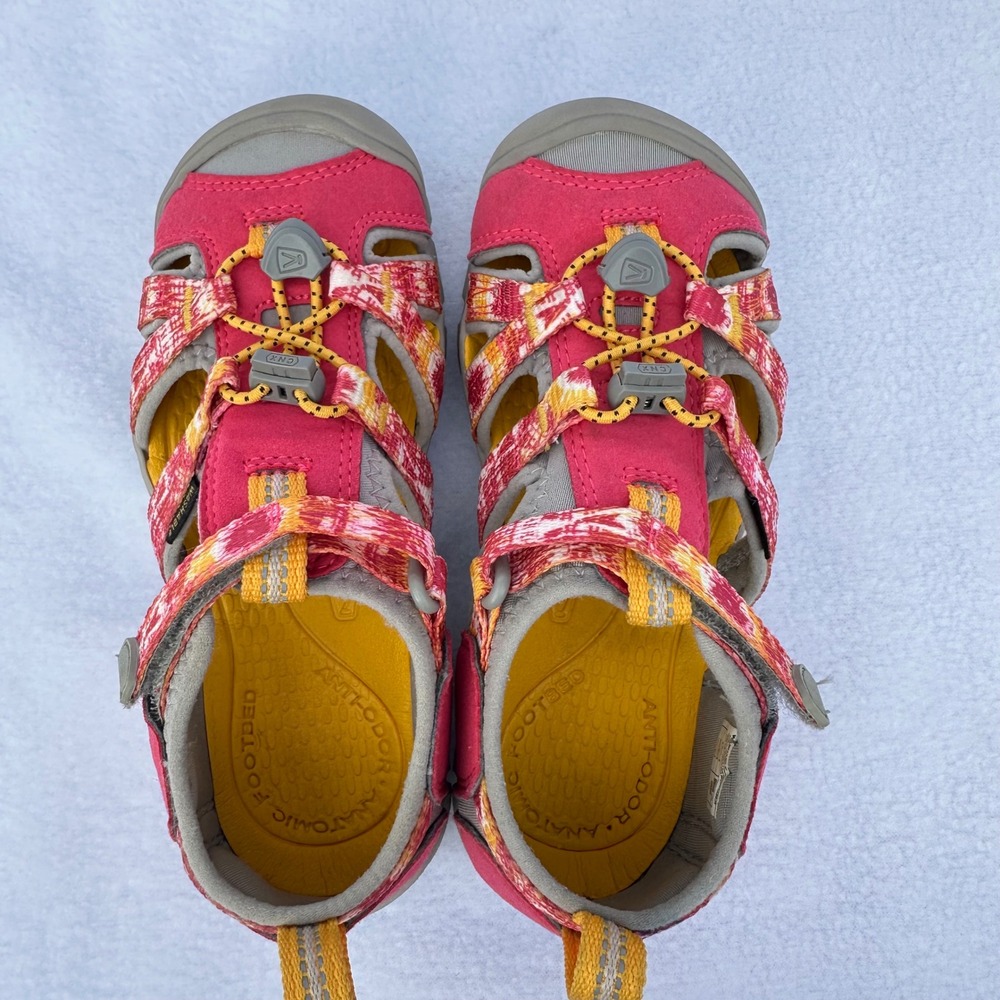 Keen Seacamp II CNX Sandals Kids Size 13 Pink Yellow Tie Dye Sport Water Shoes - Picture 7 of 12